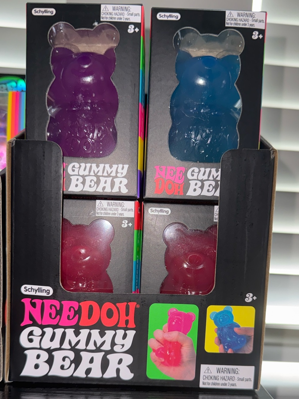 Needoh Gummy Bear - Purple, Blue, Pink
